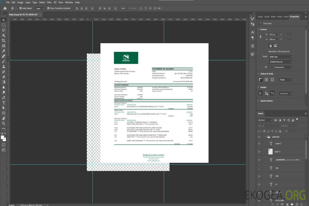 Modèle Excel et PDF de relevé bancaire du Lesotho Nedbaank template Modèle Excel et PDF de relevé bancaire du Lesotho Nedbaank template